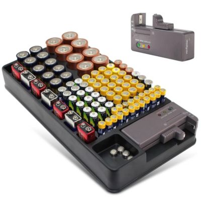 Boite Rangement Piles - Testeur Detachable AA AAA C D 9V Bouton