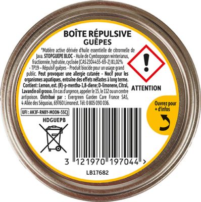 Boîte répulsive guêpes Home Defense 20g