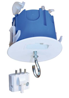 Boîtier DCL + piton et fiche 2 pôles + terre Tibelec blanc