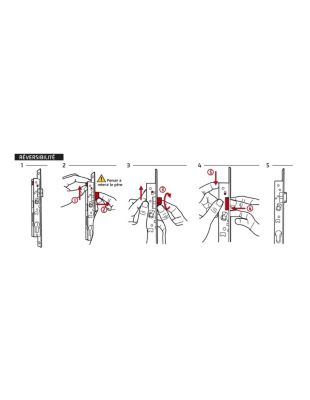 Boitier de serrure enc. Fenster à cylindre pour porte fenêtre, axe 40mm, 2pts, H. 1530mm, G-21763-18-L1 - FERCO by THIRARD