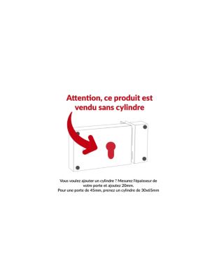 Boitier de serrure horizontale en applique FTH AH70 à fouillot, droite, 140x88mm, axe 55mm, entr'axe 60mm, noir mat - FTH