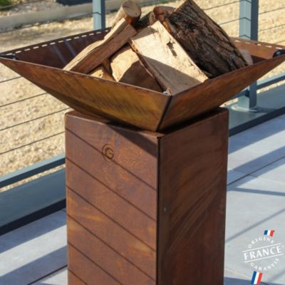 Bol A Feu Cevenol Corten Normal Carre 74 Simple Cuve