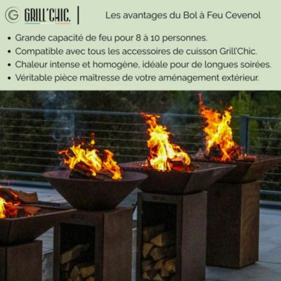 Bol A Feu Cevenol Corten Normal Carre 74 Simple Cuve