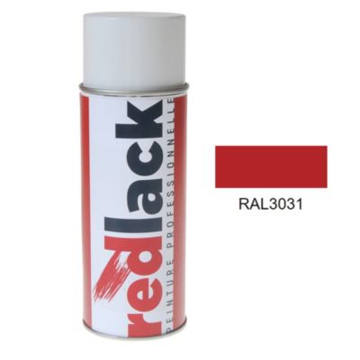 Bombe de peinture Aérosol - spray - 400ml - RAL 3031 Rouge oriental - Brillant - multisupport - Redlack - RAL3031