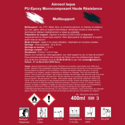 Bombe de peinture Aérosol - spray - 400ml - RAL 5004 Bleu noir - Mat - multisupport - Redlack - RAL5004