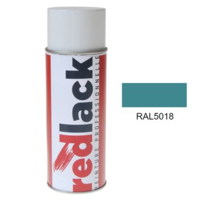 Bombe de peinture Aérosol - spray - 400ml - RAL 5018 Bleu turquoise - Brillant - multisupport - Redlack - RAL5018