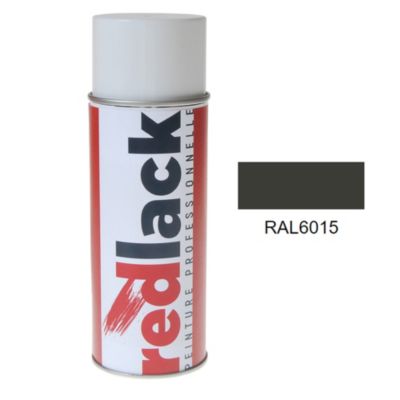 Bombe de peinture Aérosol - spray - 400ml - RAL 6015 Olive noir - Satiné - multisupport - Redlack - RAL6015