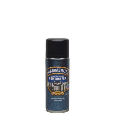 Bombe de peinture métal extérieur direct sur rouille noir effet martelé Hammerite 400 ml