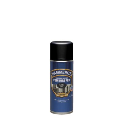 Bombe de peinture métal extérieur direct sur rouille noir satin Hammerite 400 ml