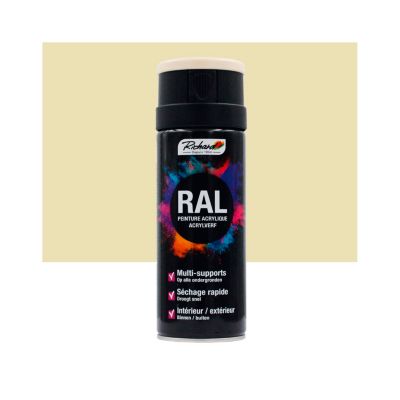bombe de peinture professionnelle ral multi-supports richard 1015 ivoire clair