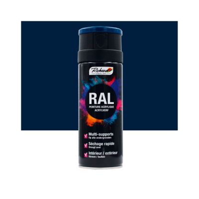bombe de peinture professionnelle ral multi-supports richard 5003 bleu saphir
