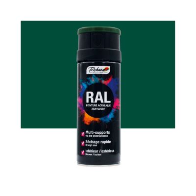 bombe de peinture professionnelle ral multi-supports richard 6005 vert mousse