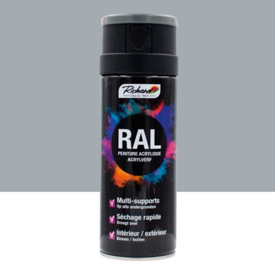 bombe de peinture professionnelle ral multi-supports richard 7001 gris argent
