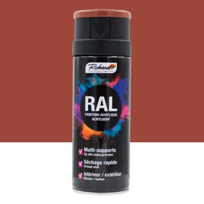 bombe de peinture professionnelle ral multi-supports richard 8004 brun cuivre