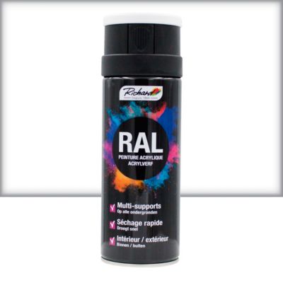 bombe de peinture professionnelle ral multi-supports richard 9003 blanc signal