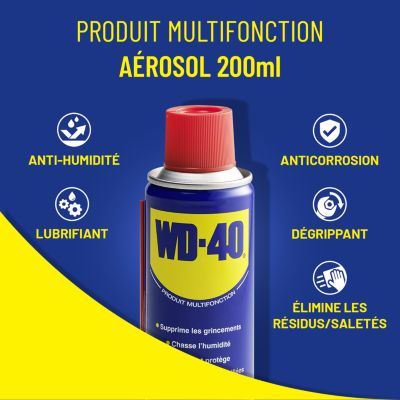 Bombe multifonction WD-40 en aérosol 200 ml