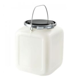 Bonbonne 20 L + genouillère métal + couvercle - blanc