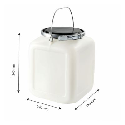 Bonbonne 20 L + genouillère métal + couvercle - blanc