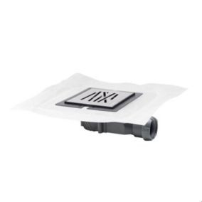 Bonde à chaper - Wirquin - SLIM+ - Sortie D40mm - Grille 115x115mm - Inox avec natte d'étanchéité