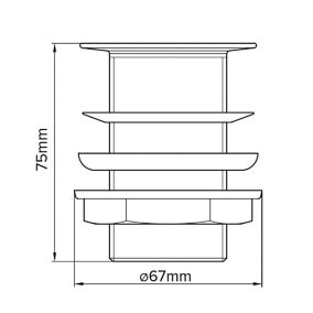 Bonde quick-clac 75 mm pour lavabo/vasque trop-plein Diall