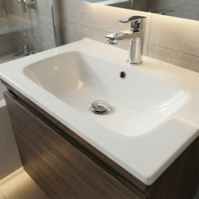 Bonde chromée quick-clac sans trop-plein 100mm pour vasque Flomasta