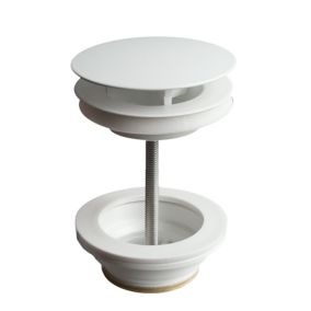 Bonde clic-clac blanc mat pour vasque Decotec Havana