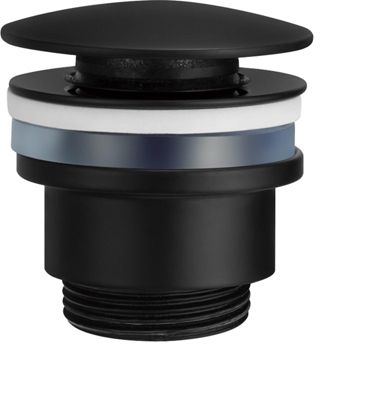 Bonde clic-clac - Diamètre chapeau supérieur: 66 mm - Diamètre filetage inférieur: G1 1/4 - Noir mat