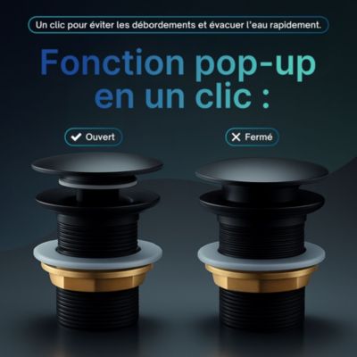Bonde clic-clac - Push System - Coloris Noir mat