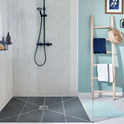 Bonde de douche à maçonner extraplate Wirquin EXPRESS'EAU MINI 115 x 115 mm
