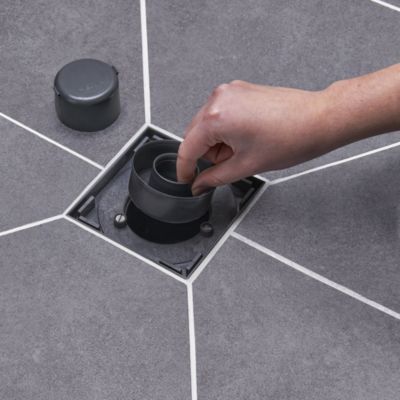 Bonde de douche à maçonner extraplate Wirquin EXPRESS'EAU MINI 115 x 115 mm