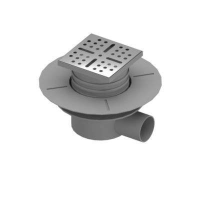 Bonde de douche centrale horizontale gris Galedo Showerplate