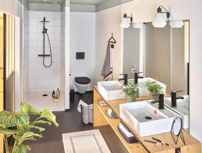 Bonde de douche extra-plate Wirquin Dôme noir