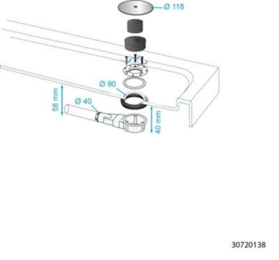 Bonde de douche extra-plate Wirquin Dôme noir