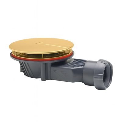 Bonde de douche extra-plate WIRQUIN Slim+ D90 dôme ABS doré brossé