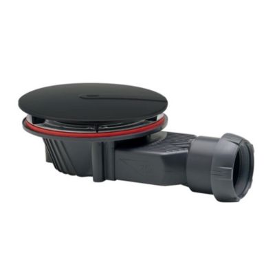 Bonde de douche Slim+ Ø118 mm noir Wirquin