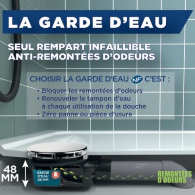 Bonde de douche ultra plate Valentin Smart Ø90mm