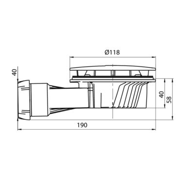 Bonde de douche Wirquin SLIM + ø40 mm dôme métal