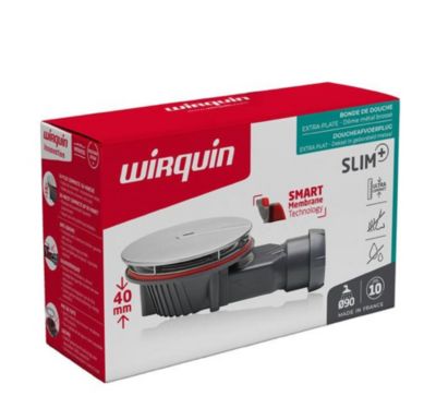Bonde de douche Wirquin SLIM + ø40 mm dôme métal