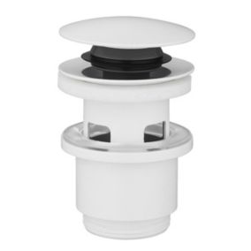 Bonde de lavabo ø 63 mm Rousseau avec clapet clic clac ou fixe blanc