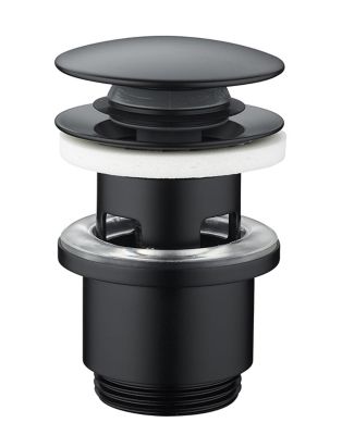 Bonde de lavabo ø 63 mm Rousseau avec clapet clic clac ou fixe effet graphite mat noir