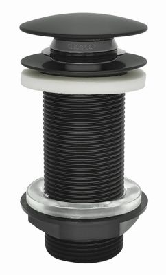 Bonde de lavabo ø 66 mm Rousseau avec clapet clic clac ou fixe noir