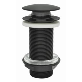 Bonde de lavabo ø 66 mm Rousseau avec clapet clic clac ou fixe noir