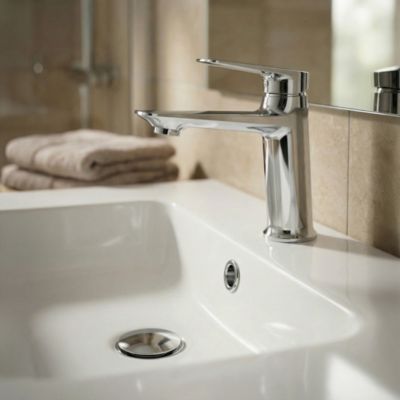 Bonde de lavabo clic-clac avec trop-plein Ø60 mm laiton chromé - Ondee