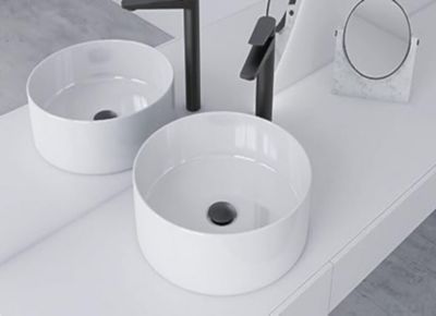 Bonde de lavabo, vasque, evier universelle noir sans trop plein, Bonde Pop Up (push-up) Automatique LuxuryBain