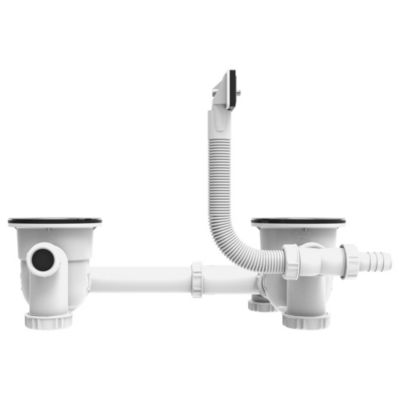 Bonde de siphon 2 cuves Ø90mm Siphonette - Valentin