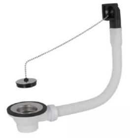 Bonde - Inox - D.70 - Bouchon-chainette - Trop plein - Évier intérieur