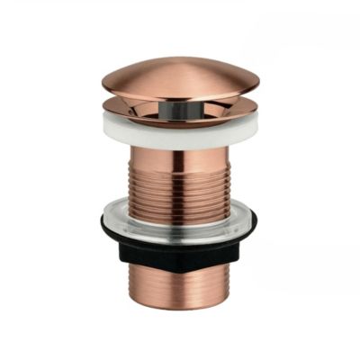 Bonde lavabo à écoulement libre cuivre titanium H. 75 mm - Edouard Rousseau