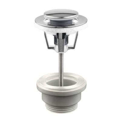 Bonde lavabo clic-clac 2 parties avec clapet non recouvrant chromé D. 63 mm - Edouard Rousseau
