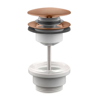 Bonde lavabo clic-clac 2 parties avec clapet recouvrant cuivre titanium D. 63 mm - Edouard Rousseau