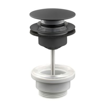 Bonde lavabo clic-clac 2 parties avec clapet recouvrant noir mat D. 63 mm - Edouard Rousseau